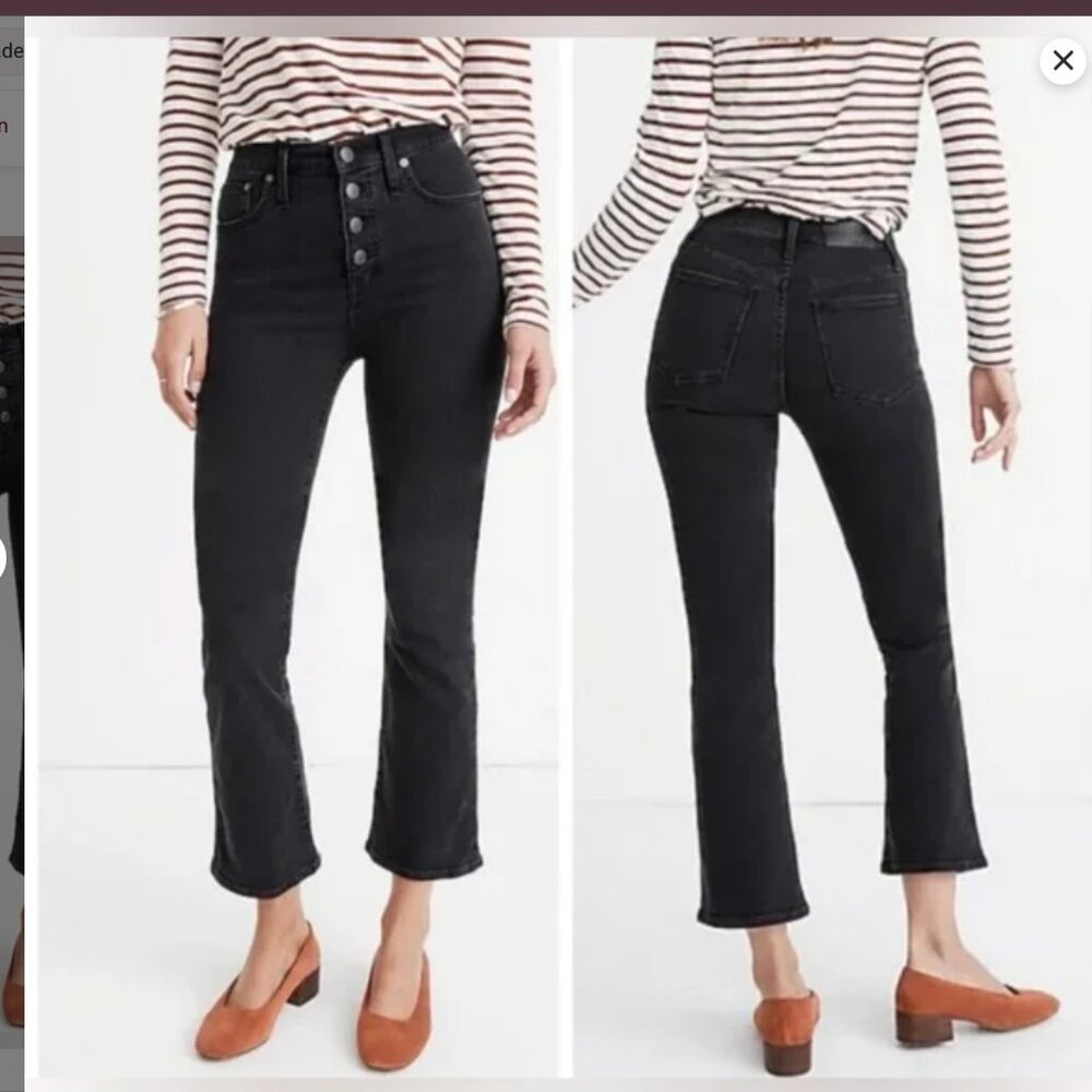 Madewell Cali Demi Boot Jeans, Black | Sz 24